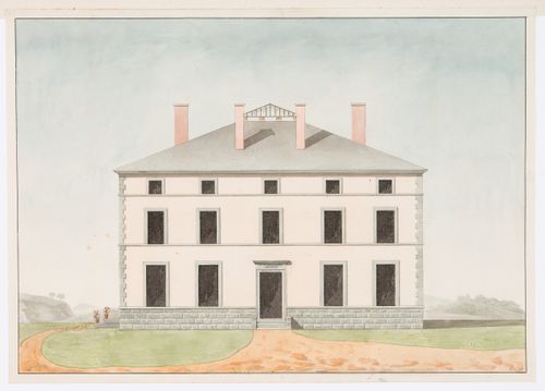 Project for an unidentified country house with a central skylight: Elevation