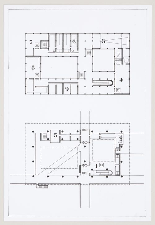 Town centre and community centre, Newton Aycliffe, England (thesis, Liverpool School of Architecture): plans