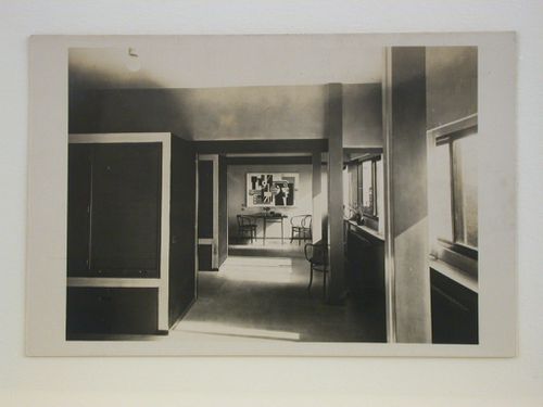 Interior view of a living space of House 14 showing storage cabinets, Weissenhofsiedlung, Stuttgart, Germany