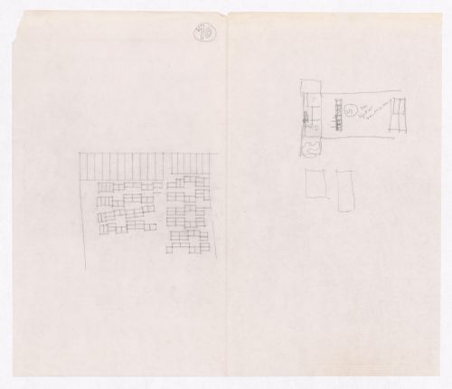Sketch showing plots layout development for Minimum Cost Housing Group's plot in Aranya township, India, for Aranya Housing Project