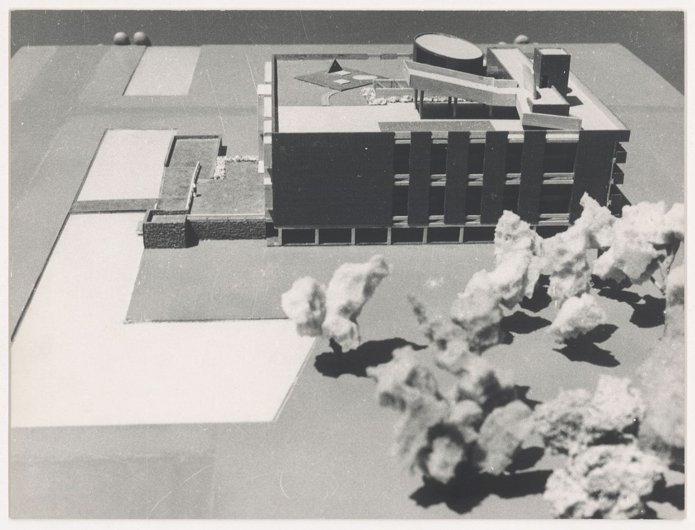 View of the model for University Library, Panjab University, Sector 14, Chandigarh, India