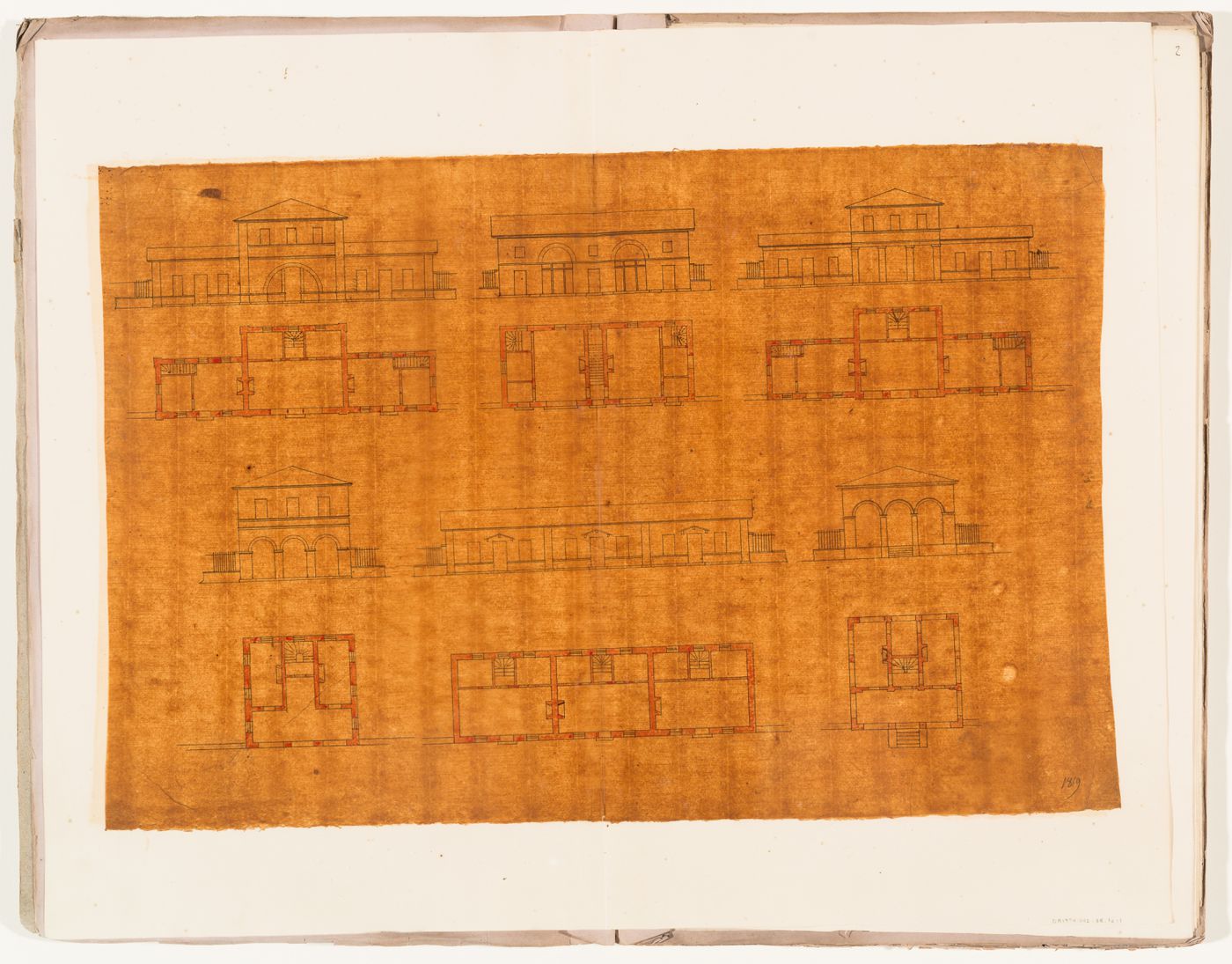 Note concerning buildings for M. Brodelet near Vincennes; verso: Plans and elevations for buildings for M. Brodelet near Vincennes