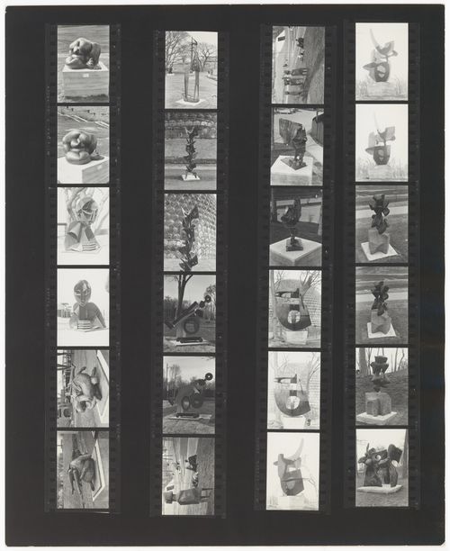 Contact sheet with photographs of sculptures, Expo 67, Montréal, Québec