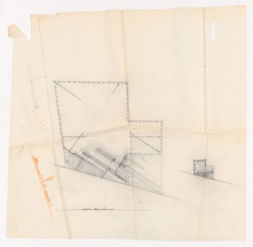 Boeing Airport, Burbank, California: Site plan with thumbnail sketch for alternate site plan and sketch sections