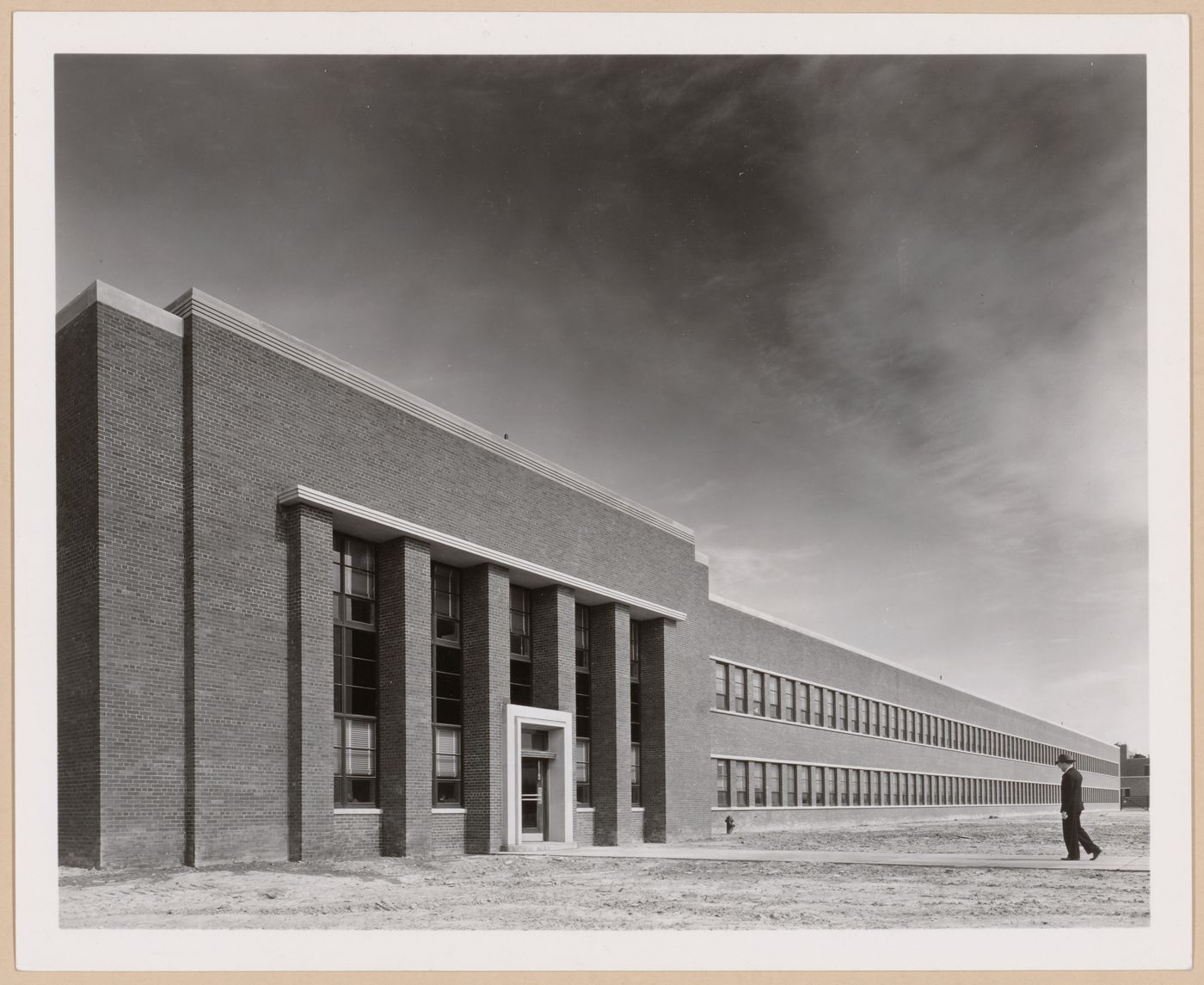 View of the principal façade of the Administration Building, Curtiss-Wright Corporation Airplane division Assembly Plant, Louisville, Kentucky