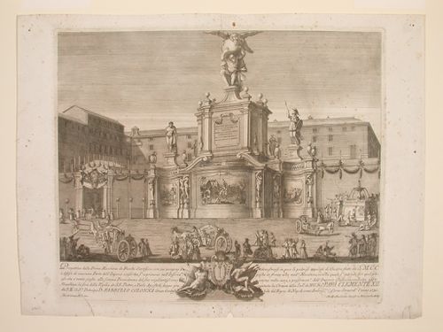 Etching of Michetti's design for the "prima macchina" of 1731