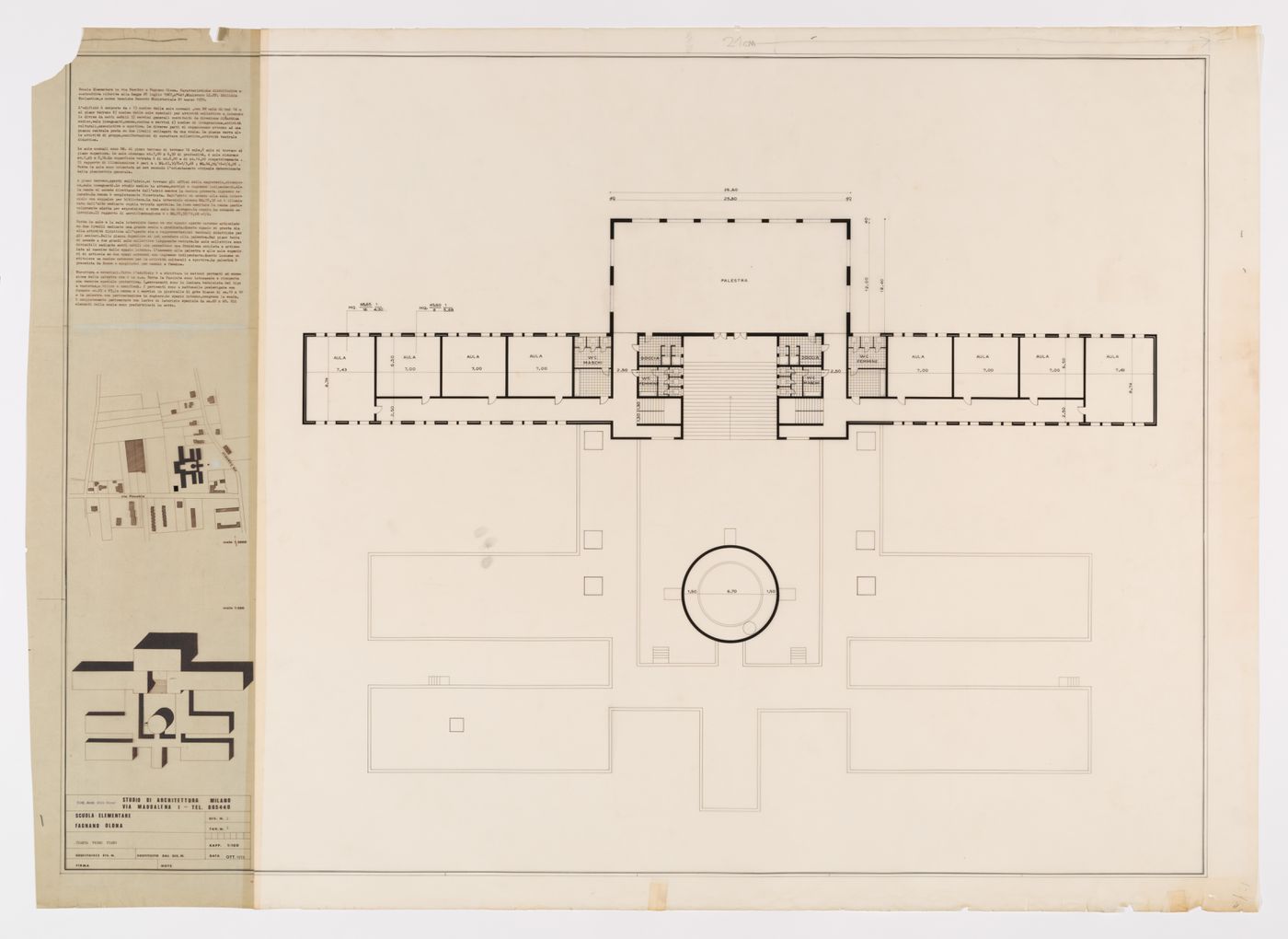 First floor plan (Pianta primo piano), Scuola elementare a Fagnano Olona, Italy