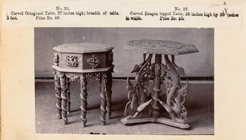 View of tables, F. Beato Limited, C Road, Mandalay, Burma (now Myanmar)