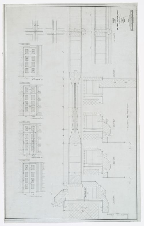 Détails des portes, Cour suprême du Canada, Ottawa, Ontario, Canada (1937-1953, 1977)