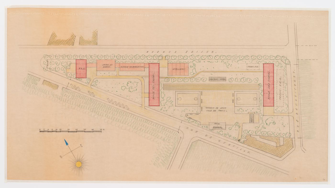 Site plan for the Centre d'Apprentissage de Paris, France