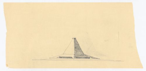Sketched elevation, North Christian Church, Columbus, Indiana