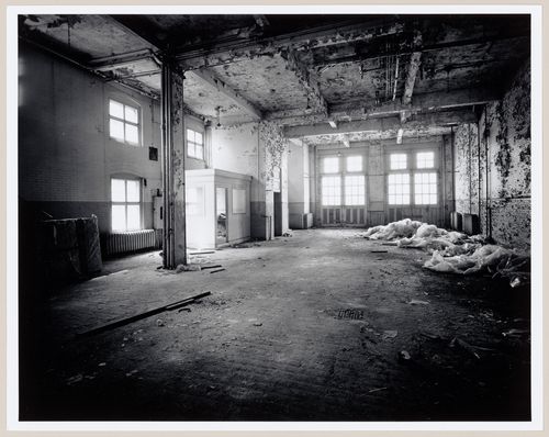 Interior view of the main floor of Fire Station no. 21, 1200 Mill Street, Montréal, Québec