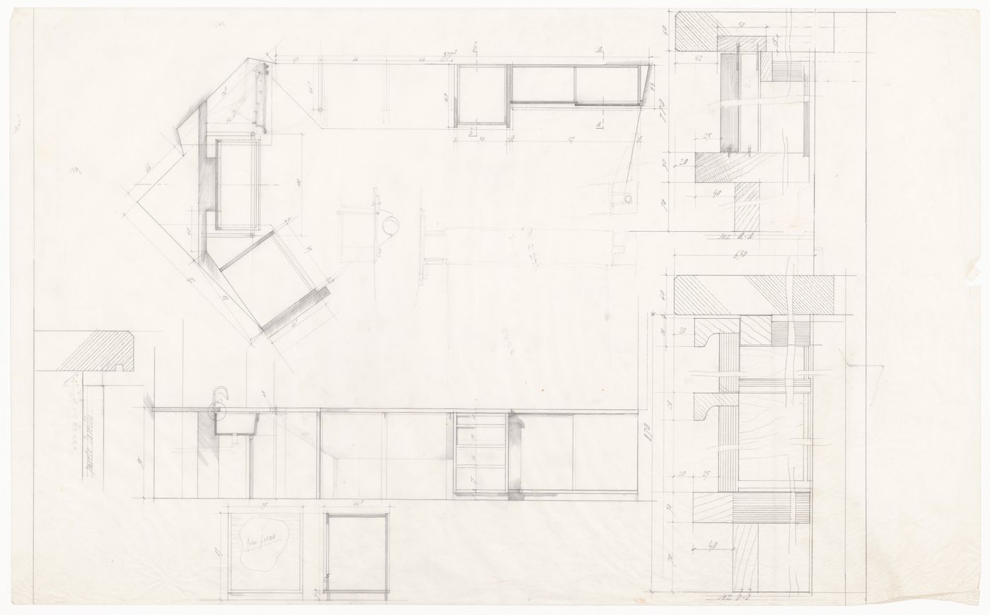 Plans and sections for Casa De Paolini, Milan, Italy