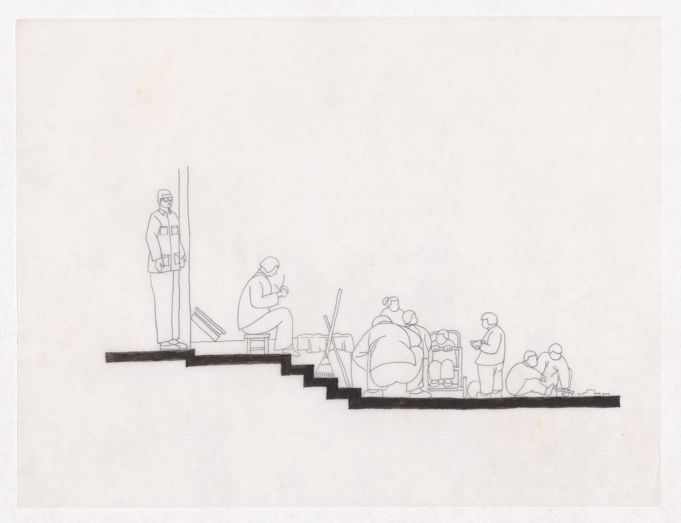 Illustration showing the traditional living patterns for the Sichuan housing project for "Housing a Billion: Urban Upgrading: Design Ideals for Rural China" publication