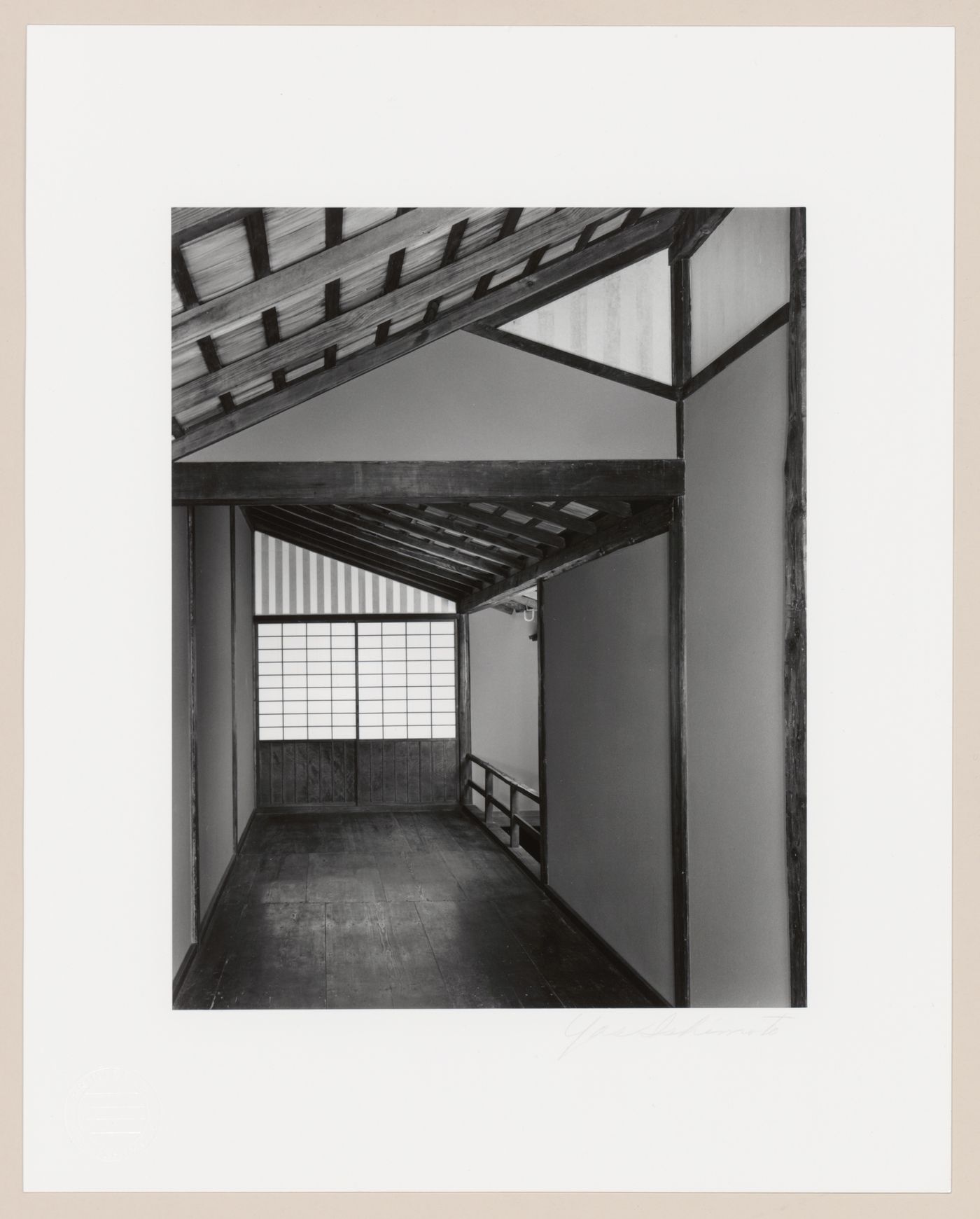 Interior view of the Liaison Corridor adjacent to the Music Room, Katsura Rikyu (also known as Katsura Imperial Villa), Kyoto, Japan