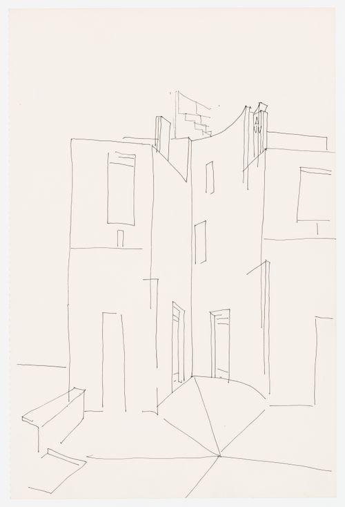 Perspective on the main façade, Casa Miggiano, Otranto, Italy