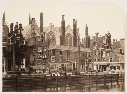 View of the Rokin district showing the Nieuwezijds Kapel in the background, Amsterdam, Netherlands