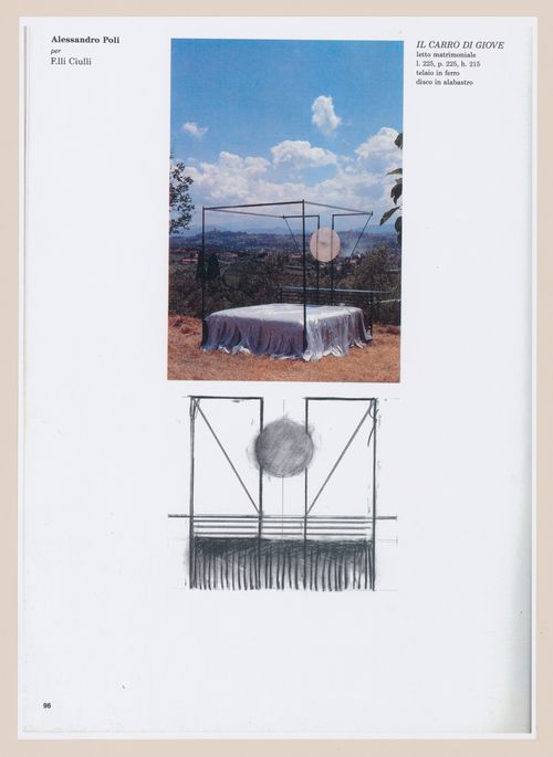 Photocopies of an article from the catalogue "Catalogo Armonia" (from the project file Bed and blanket design Il carro di giove [Jupiter's chariot])