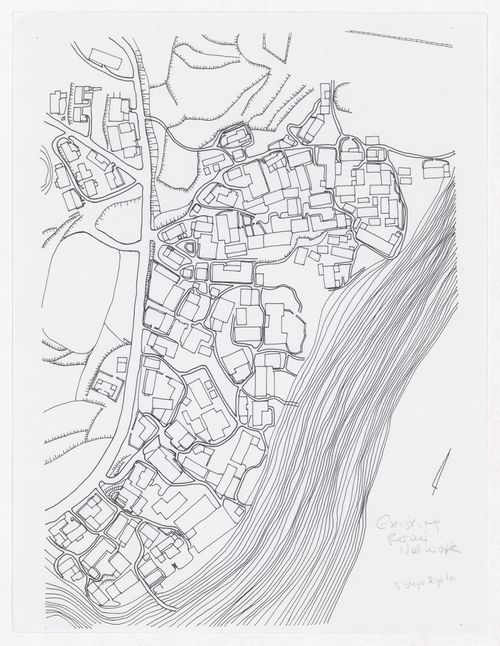 Plan showing road network for Sichuan housing project for "Housing a Billion: Village Upgrading: Jianlu, China" publication