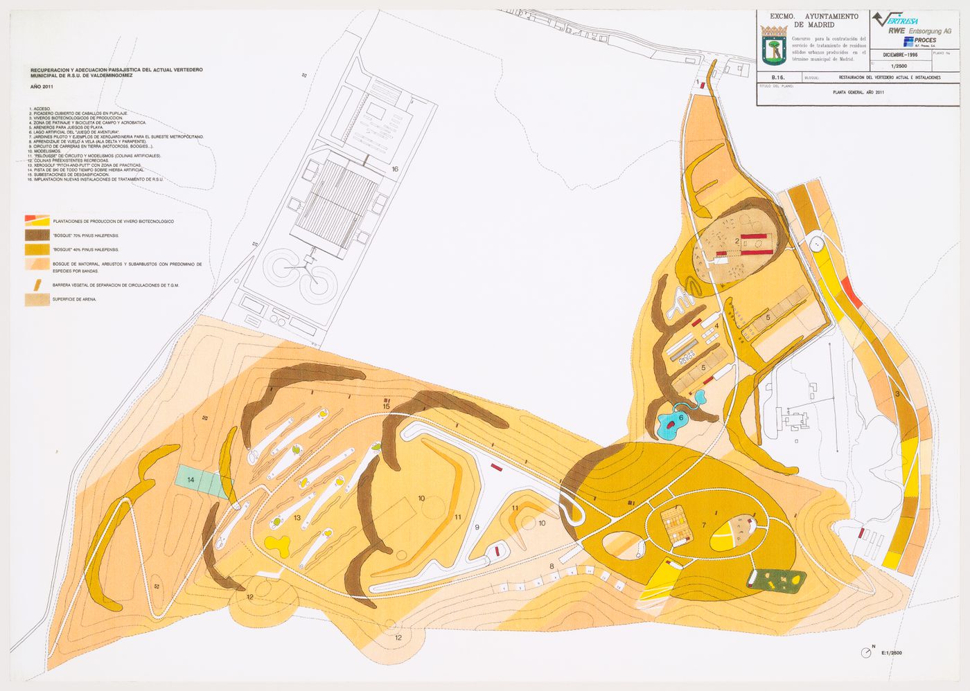 Plan, Planta de reciclaje de residuos urbanos de Valdemingómez, Madrid, Spain