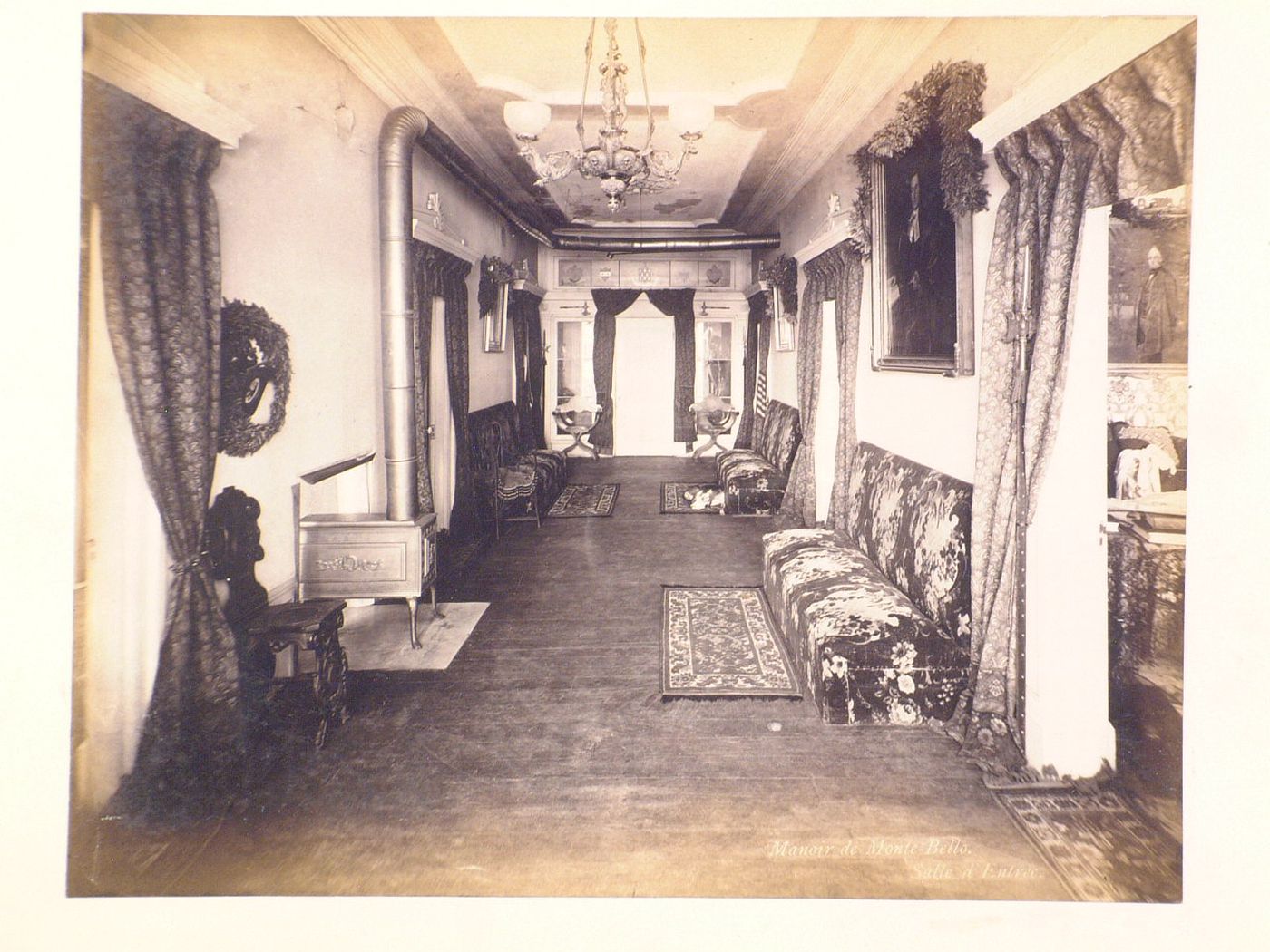 Interior view of the entrance hall of Manoir LouisJosephPapineau