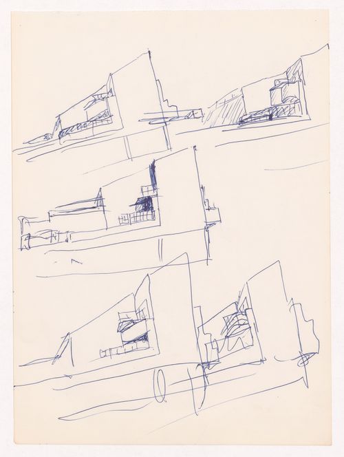 Sketch perspectives for Conjunto Habitacional em Caxinas, Vila Cova - Vila do Conde, Portugal