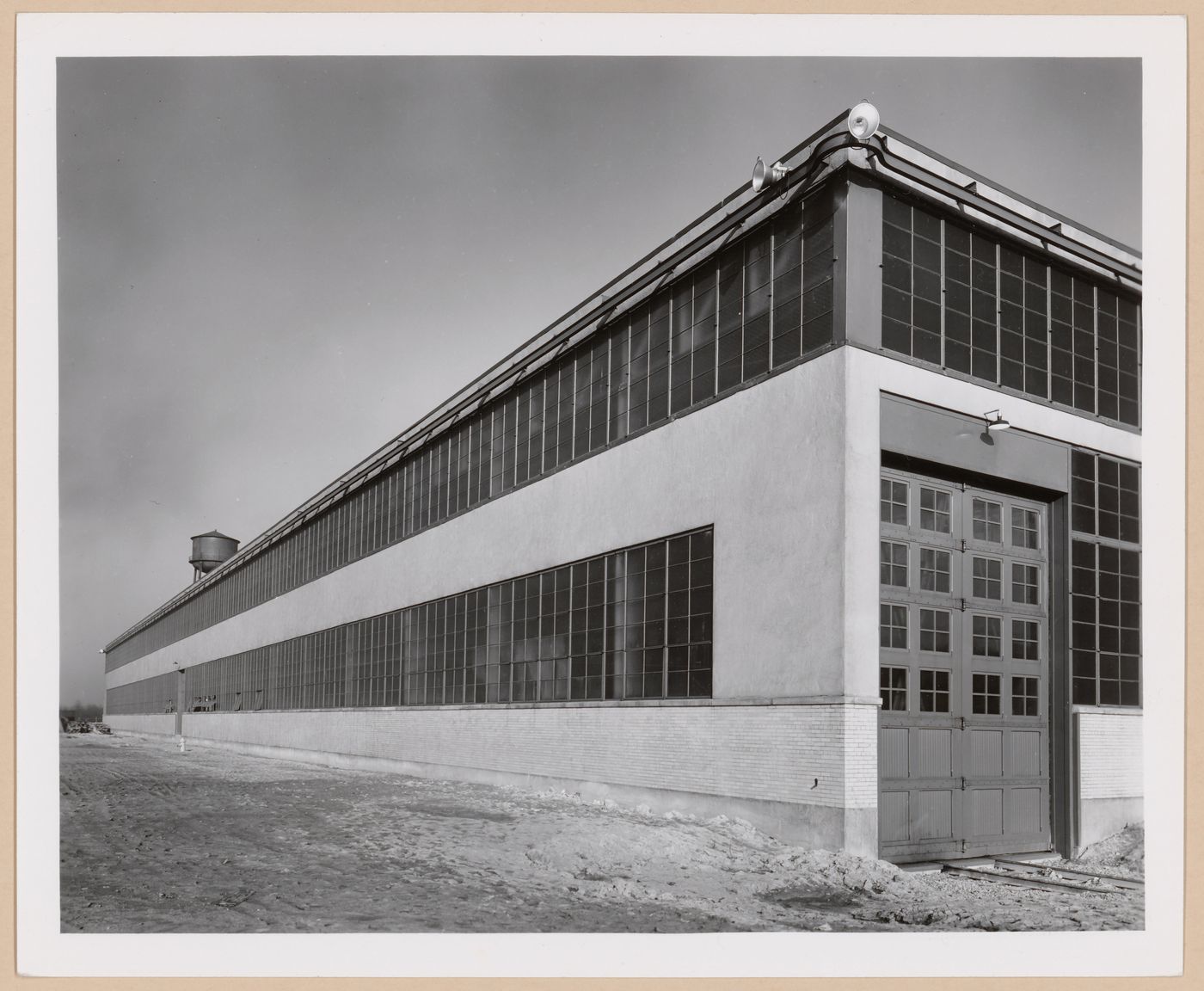 View of the north and west façades of the Crane Bay, Thompson Aircraft Products, Inc. Airplane Assembly Plant, Euclid, Ohio