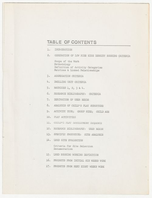 Report for Low-Rise High-Density (LRHD) prototype housing study phase I