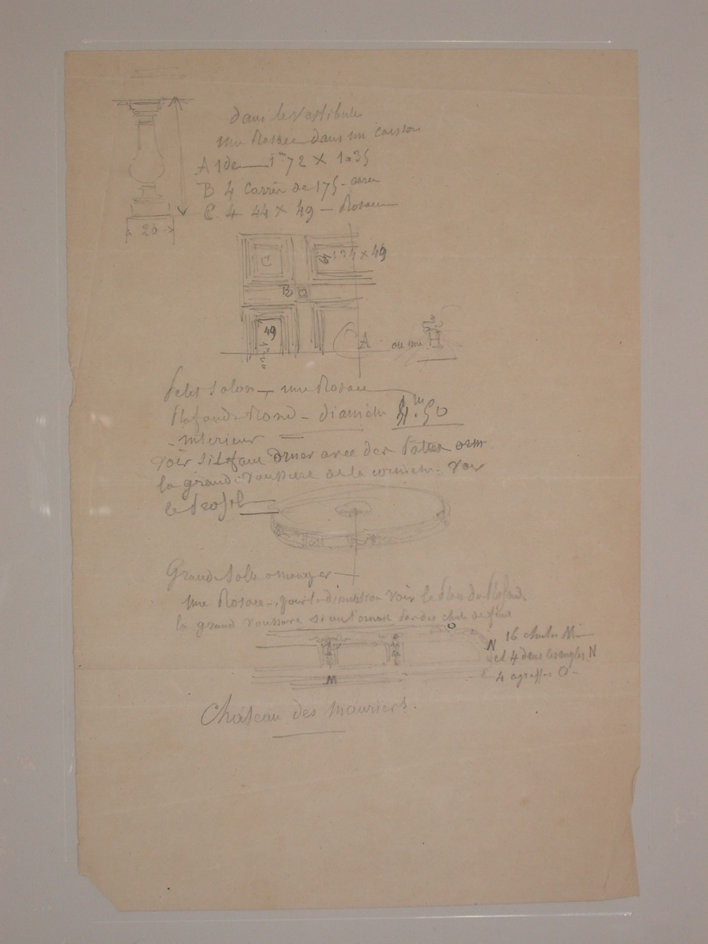 Drwgs rel.to Chateaude Lanchneil(?)-moulding details