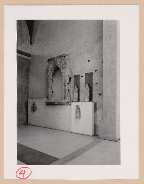 Interior view of a gallery showing sculptures, Palazzo Abatellis, Galleria regionale della Sicilia, Palermo, Italy