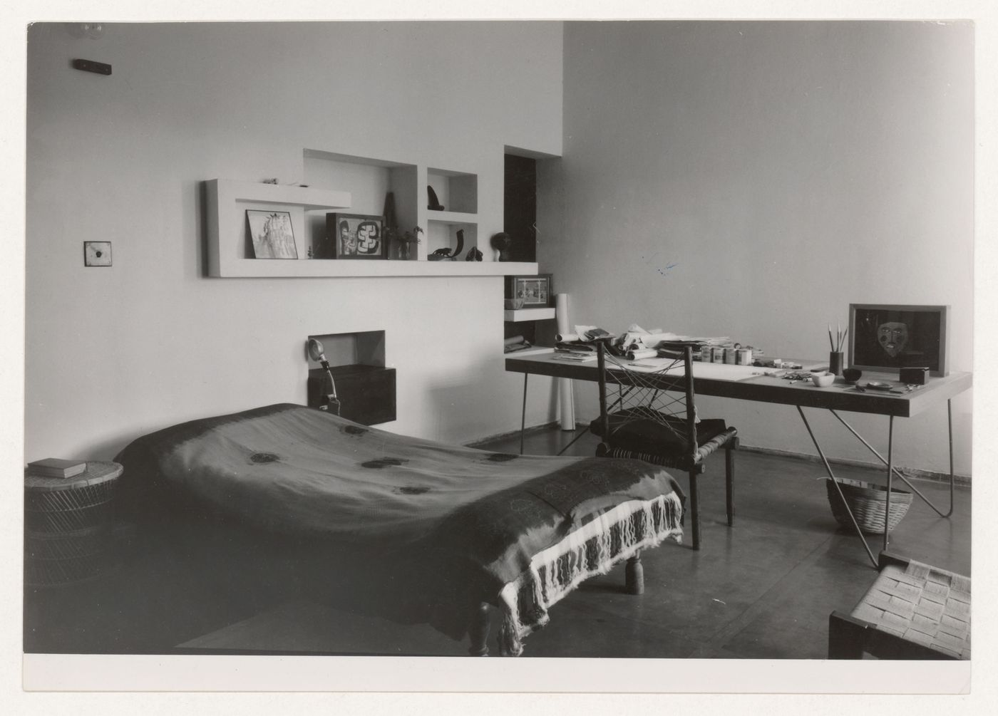 View of Le Corbusier's bedroom in Pierre Jeanneret's house, Sector 5, Chandigarh, India