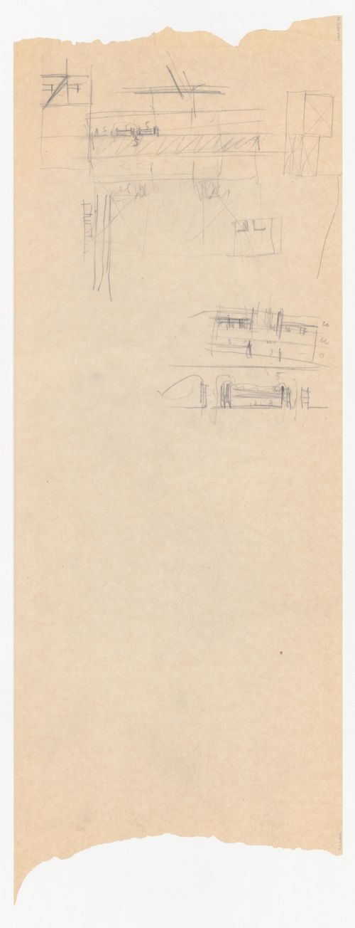 Sketch elevations for the Congress Hall Complex, The Hague, Netherlands