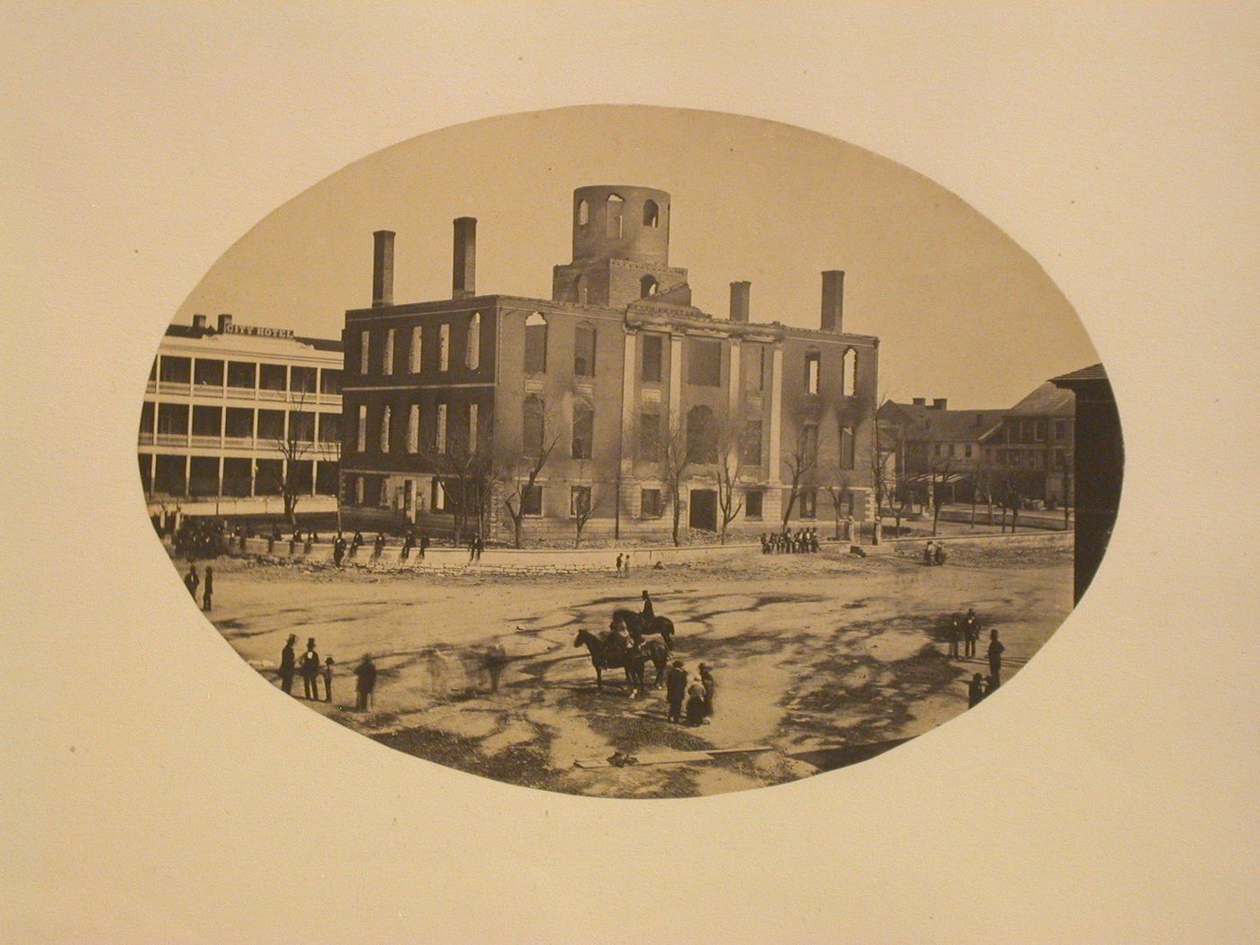 View of the Davidson County Courthouse destroyed by fire, Nashville, Tennessee