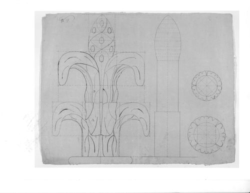 Plans and elevations for a decorative detail for the high altar for Notre-Dame de Montréal