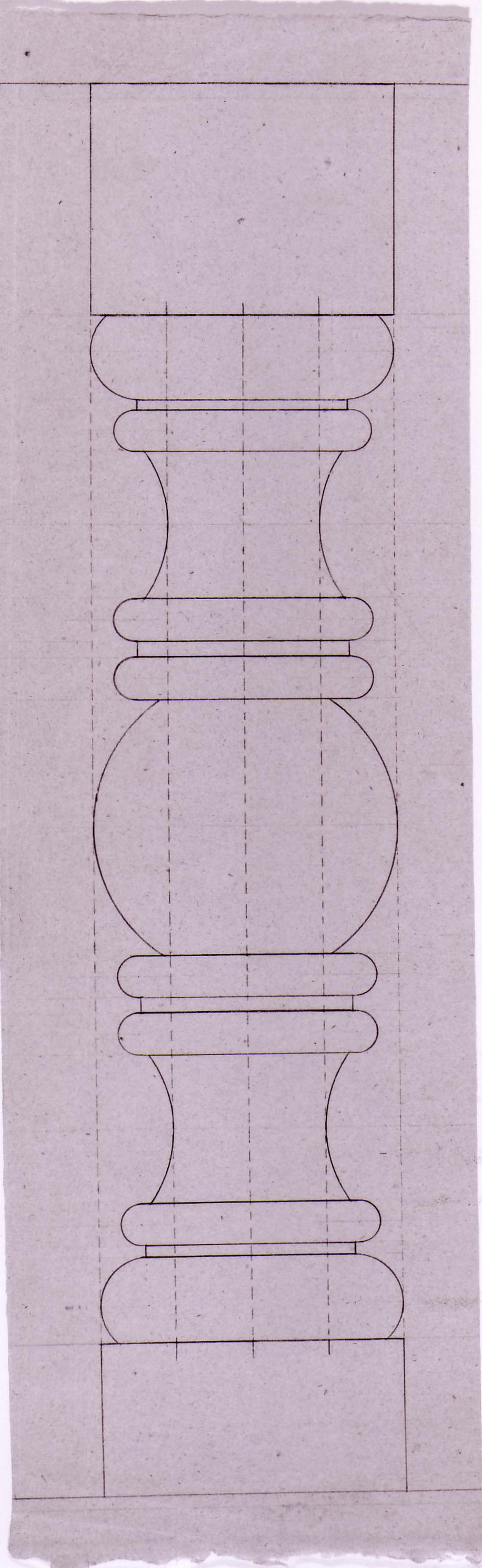 Elevation for a baluster for the tribune [?] for Notre-Dame de Montréal