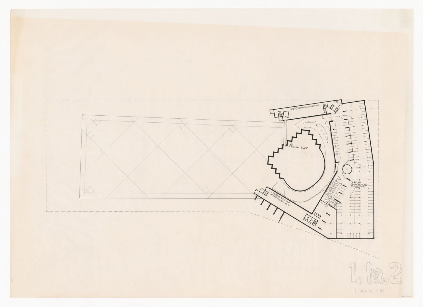 Plan for Pahlavi National Library Competition, Tehran, Iran