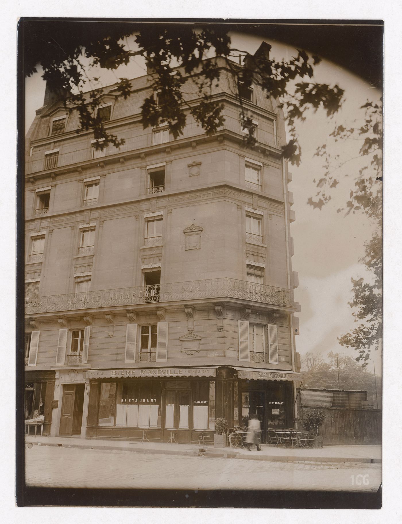Construction of the Paris Metro, view of building on Rue Antoine Roucher and Rue Mirabeau, Paris, France