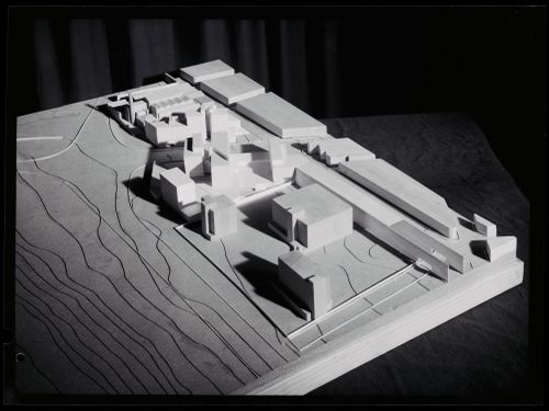 View of model for Habitações Colectivas da Mobil Oil Portuguesa, Matosinhos, Portugal