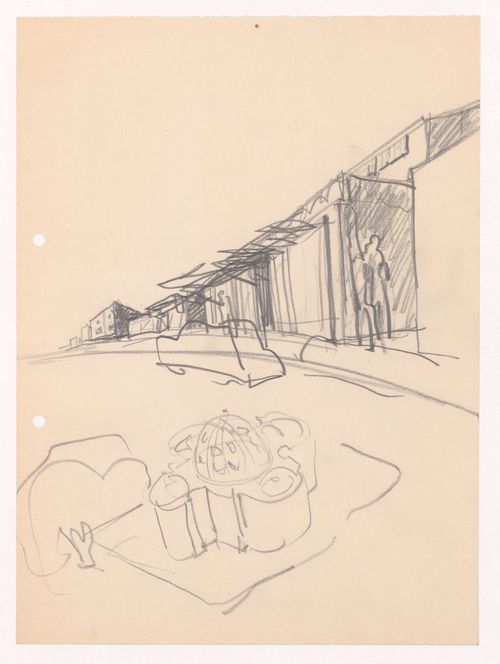 Sketch perspectives for Conjunto Habitacional em Caxinas, Vila Cova - Vila do Conde, Portugal