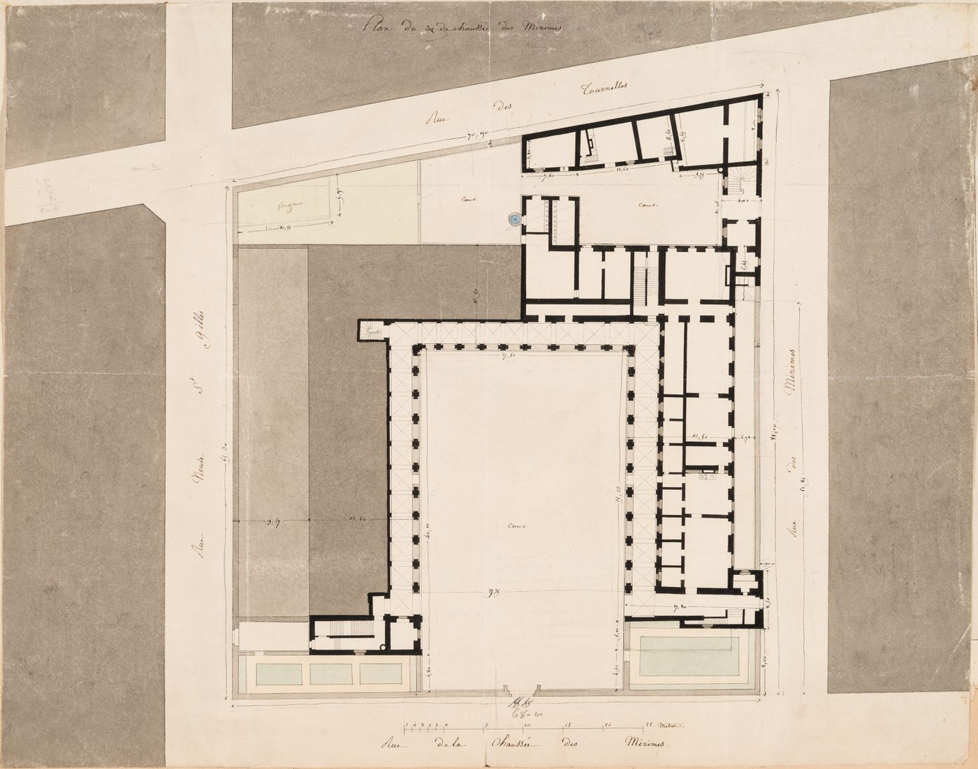 Project for alterations to the Caserne des Minimes, rue des Minimes: Ground floor plan