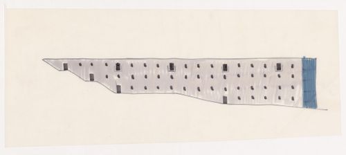 Sketch elevation for Casa dello studente, Trieste, Italy