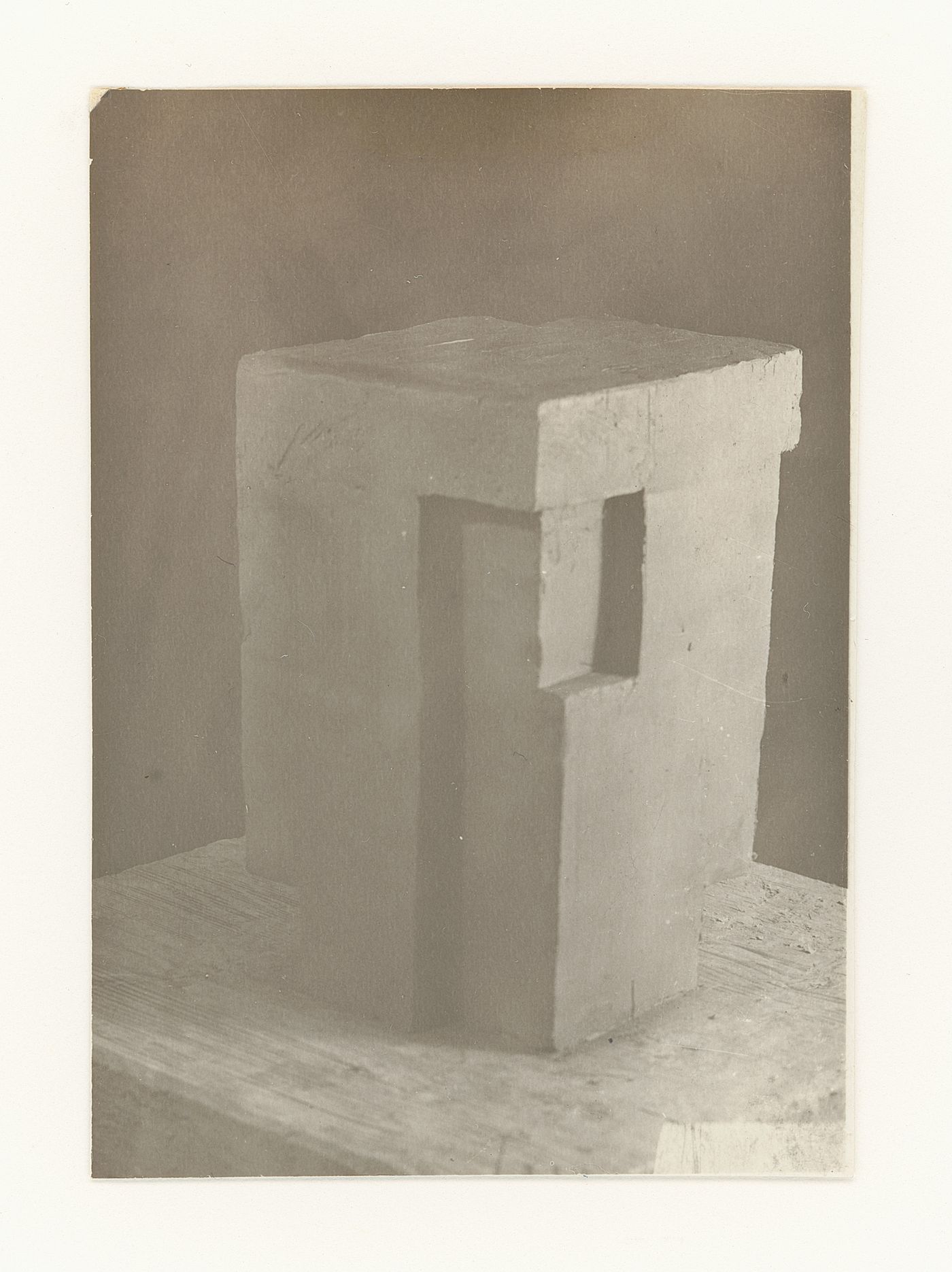 Photographs of a student model on the topic "Finding the Expressiveness of Form of the Simplest Geometrical Configuration: Parallelepiped" for the "Space" course at the Vkhutemas (Higher State Artistic Technical Studios), Moscow
