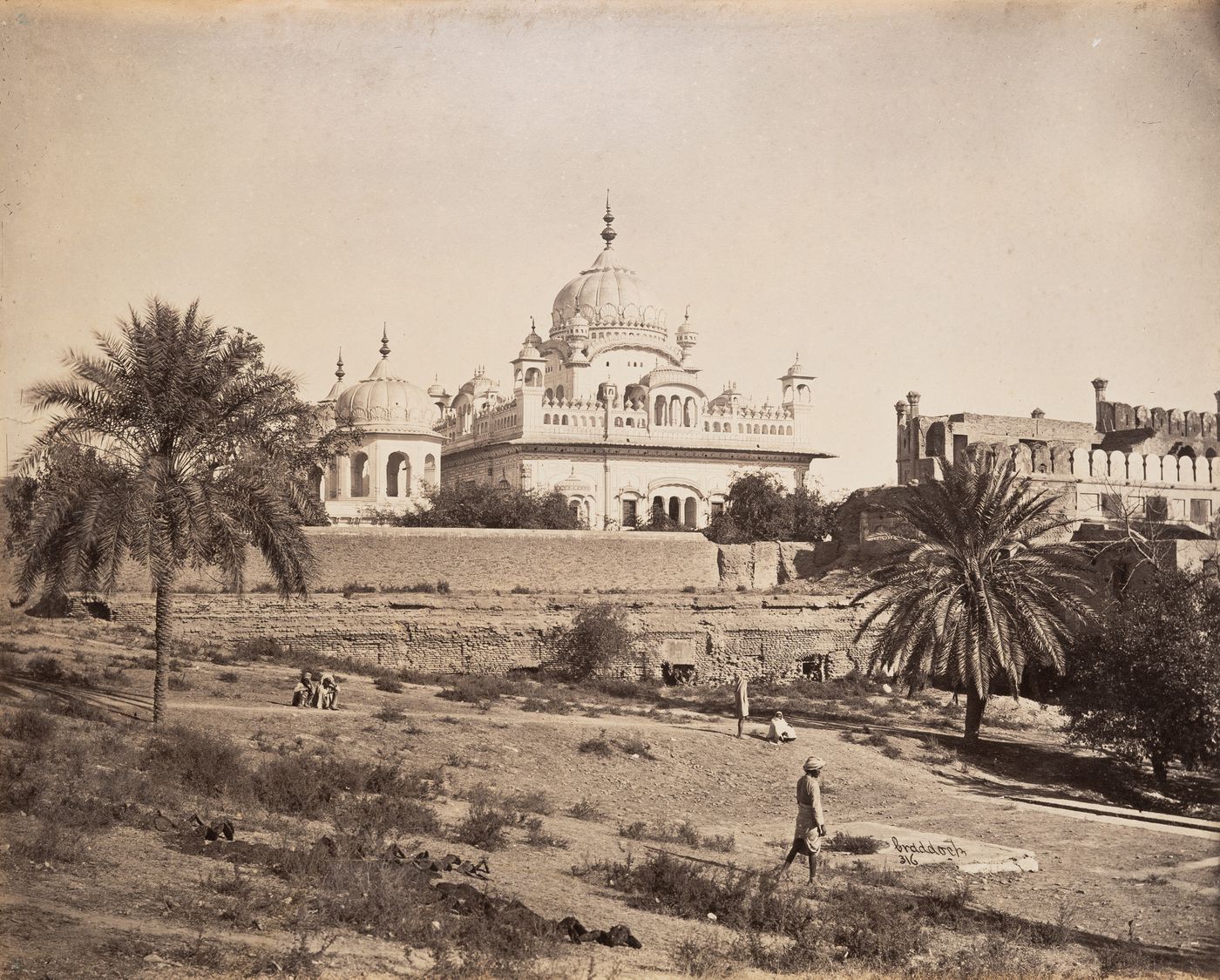 View of the Mausoleum of Maharaja Ranjit Singh, Lahore, India (now in Pakistan)