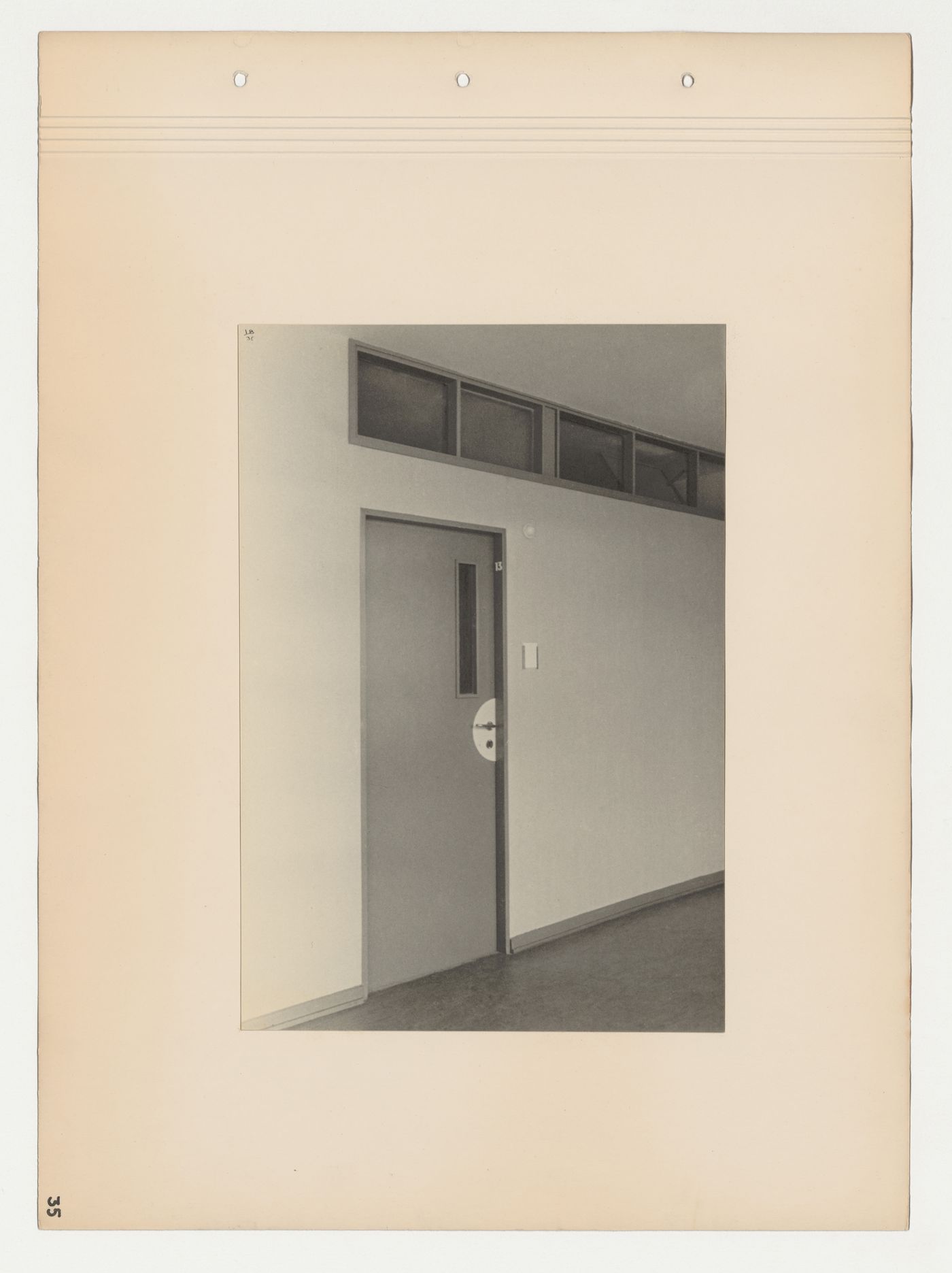 Interior view of a corridor and apartment door, Budge Foundation Old People's Home, Frankfurt am Main, Germany