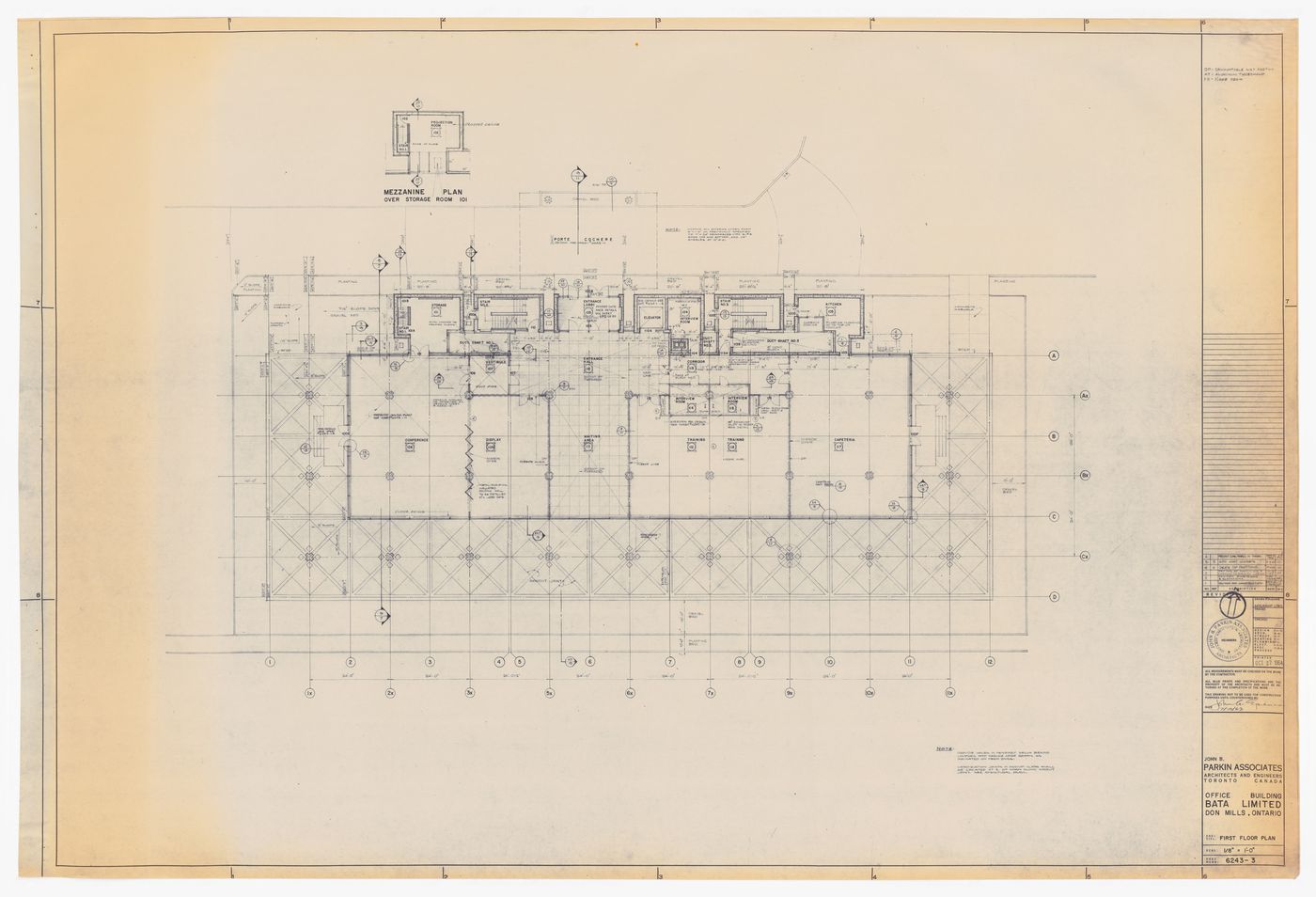 First floor plan for Bata Limited Office Building, Don Mills, Ontario