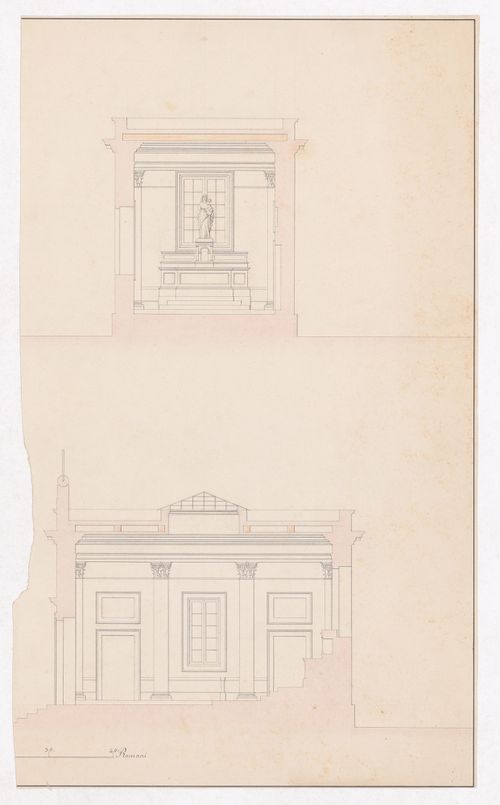 Sections for a funerary chapel