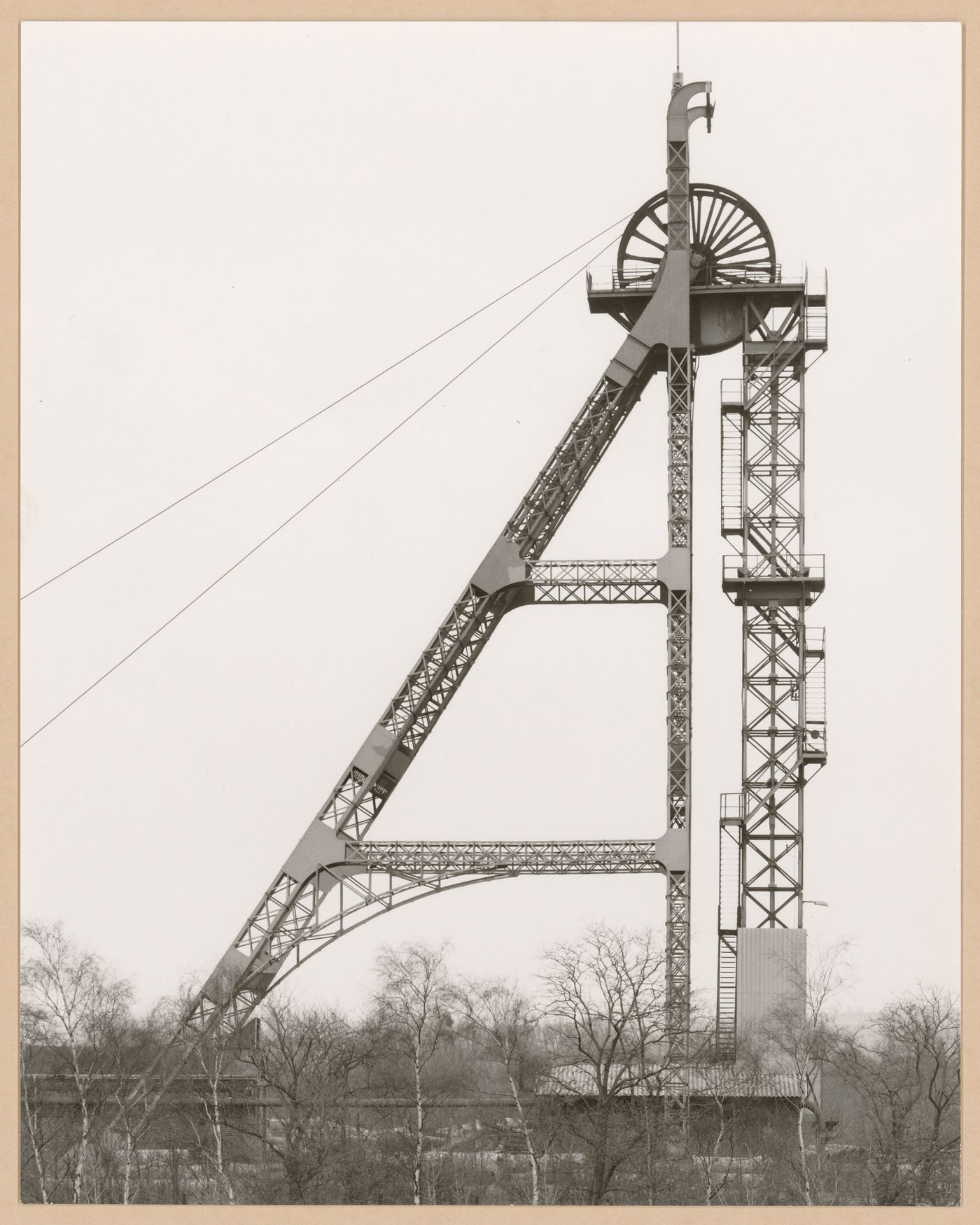 View of the Schacht 3 minehead of Zeche Neu-Iserlohn, Bochum, Germany