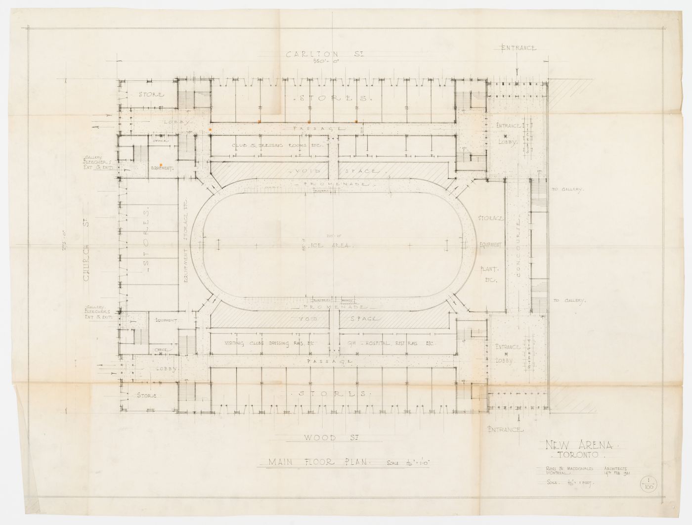 Maple Leaf Gardens, Toronto, Ontario: main floor plan