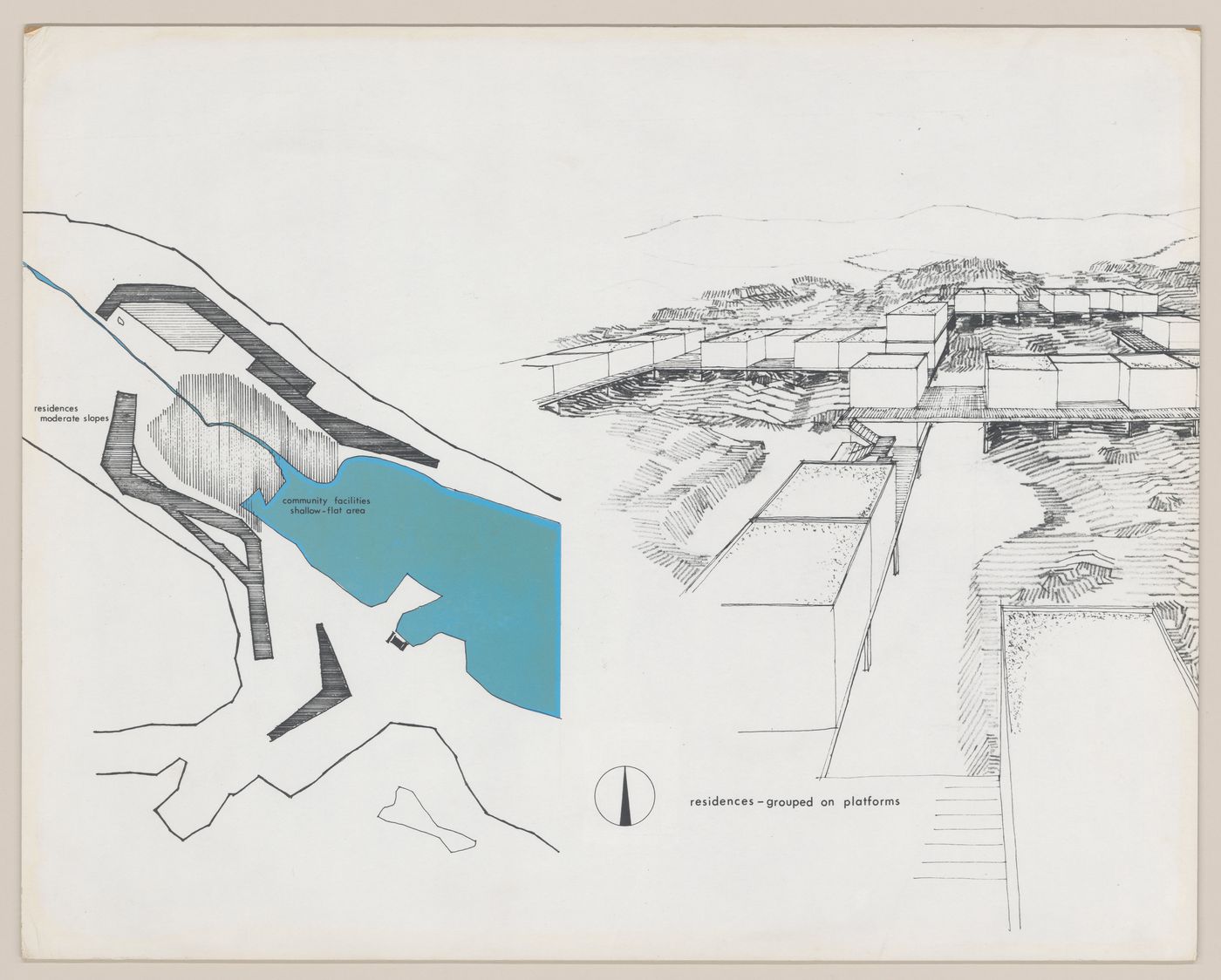 Site plan and perspective for Fermeuse, Newfoundland