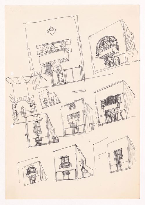 Sketch perspectives for Conjunto Habitacional em Caxinas, Vila Cova - Vila do Conde, Portugal
